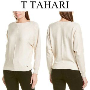 T TAHARI Knit Boatneck Sweater with Dolman Sleeves